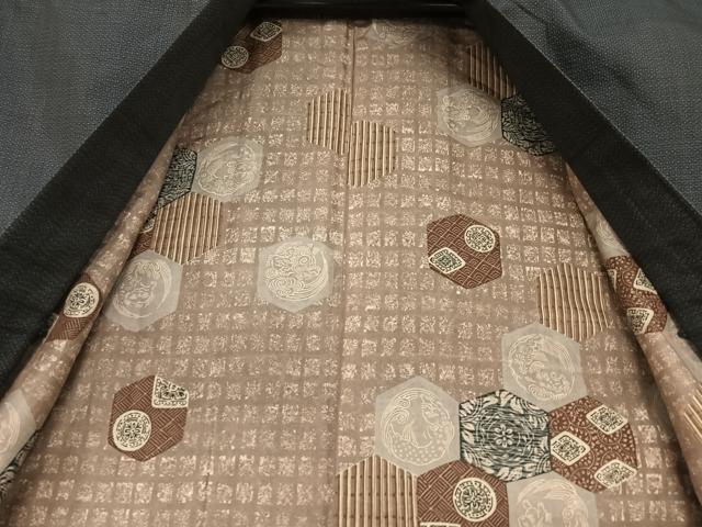 平和屋着物●男性 本場村山大島紬 アンサンブル 亀甲絣 正絹 逸品 AAAZ7515zg