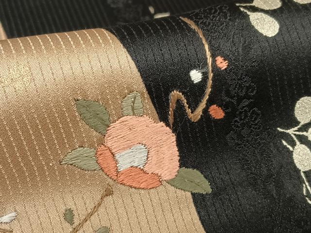 平和屋着物●訪問着 刺繍 地紙枝垂れ花文 金彩 正絹 逸品 AAAZ7551zg