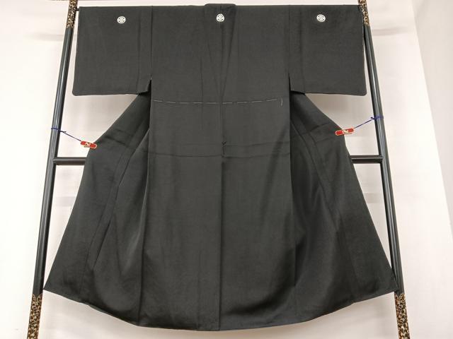 平和屋着物●男性 黒紋付 正絹 逸品 AAAZ7588zg