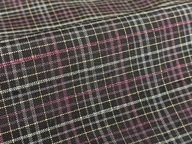 平和屋着物●上質な紬 格子 正絹 逸品 AAAZ7597zg