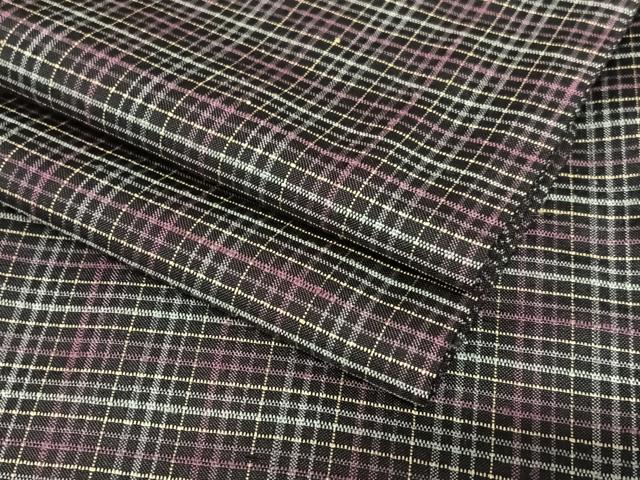 平和屋着物●上質な紬 格子 正絹 逸品 AAAZ7597zg