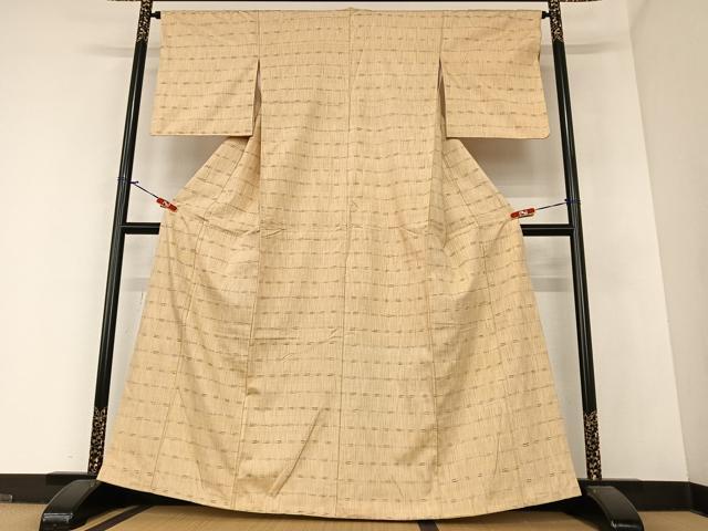 平和屋着物●上質な紬 格子 やまと誂製 正絹 逸品 AAAZ7599zg