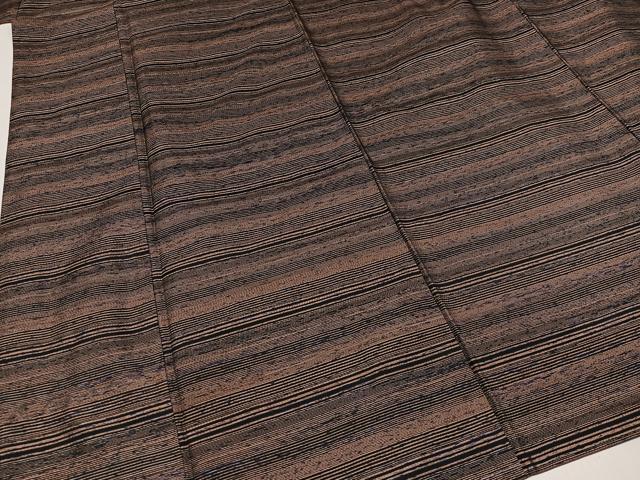 平和屋着物●本場縞大島紬 横段文 大山謹製 証紙付き 正絹 逸品 AAAZ7652ph