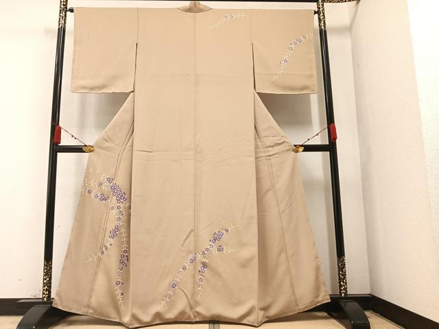 平和屋着物●訪問着 駒刺繍 草花文 金彩 正絹 逸品 AAAZ7671ph