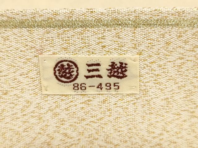 平和屋着物▼綴れ 太鼓柄袋帯 色紙文 銀糸 金通し地 三越扱い 正絹 逸品 AAAZ7683wj