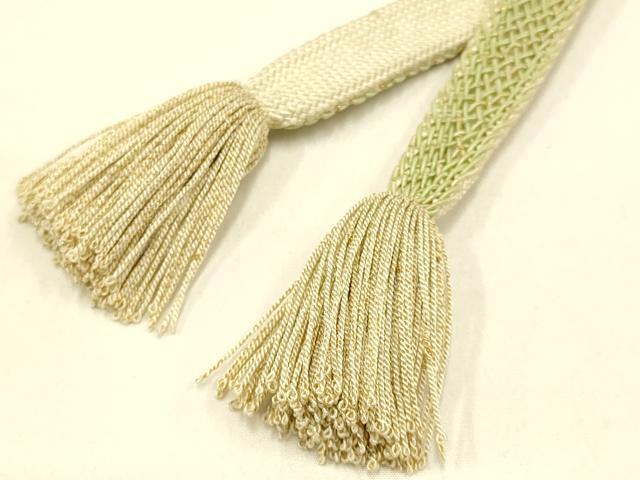 平和屋着物*夏物 和装小物 帯締め・帯揚げセット レース組 高麗組 霞花地紋 金糸 撚り房 逸品 AAAZ7784ay