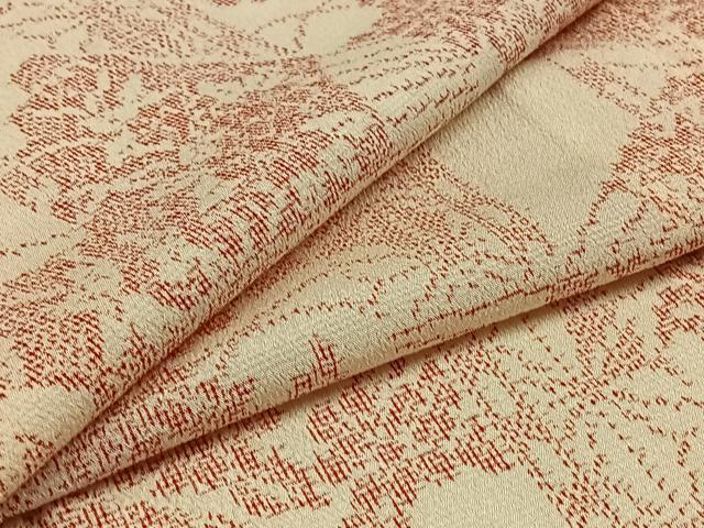平和屋着物▽本塩沢 単衣 扇面花文 正絹 逸品 AAAZ7806jh