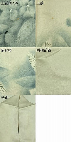 平和屋着物▽訪問着 単衣 手描き 草花文 暈し染め 正絹 逸品 AAAZ7808jh