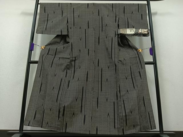 平和屋着物▽本真綿結城紬 単衣 壺垂れ文様 証紙付き 正絹 逸品 AAAZ7809jh