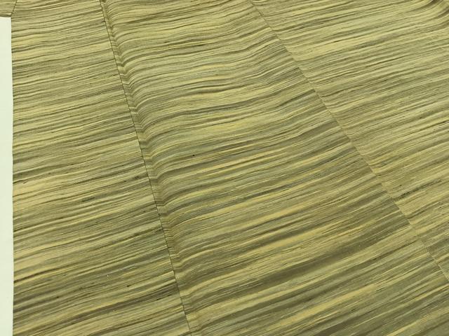 平和屋着物▽上質な紬 単衣 横段文 正絹 逸品 AAAZ7813jh