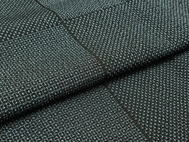 平和屋着物▽本塩沢 単衣 110亀甲 横段文 正絹 逸品 AAAZ7819jh