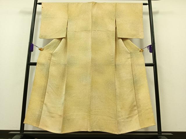 平和屋着物▽上質な小紋 単衣 笹の葉文 暈し染め 正絹 逸品 AAAZ7830jh