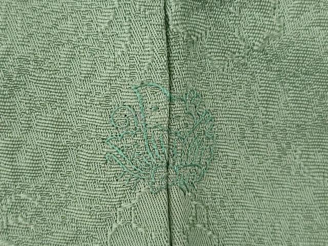 平和屋着物●上質な色無地 舞花地紋 青白橡色 正絹 逸品 AAAZ8101ck