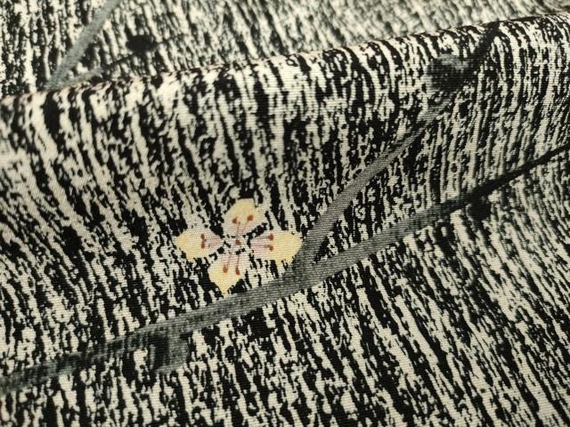 平和屋着物●訪問着 枝花文 黒地 金彩 正絹 逸品 AAAZ8108ck