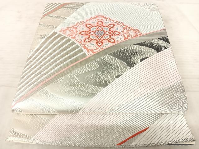 平和屋着物◎六通柄袋帯 北野華文 銀糸 正絹 逸品 AAAZ8173yx