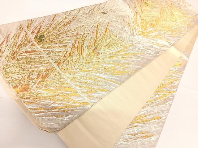 平和屋着物◎六通柄袋帯 大王松 金銀糸 正絹 逸品 AAAZ8255yx