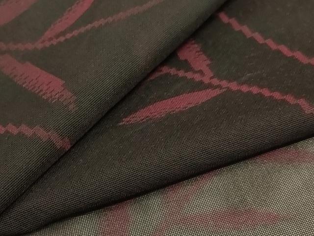 平和屋着物*夏物 小紋 紗 枝葉文 黒地 正絹 逸品 未使用 AAAZ8544jd