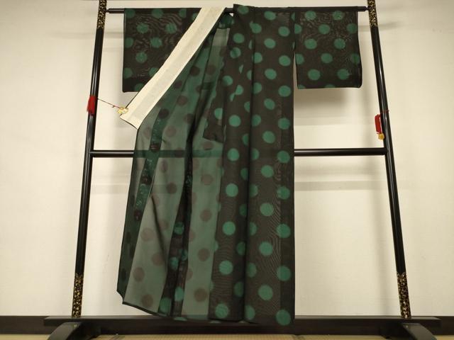 平和屋着物*夏物 小紋 紗 丸文 正絹 逸品 AAAZ8559jd