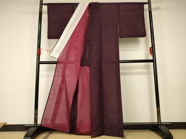 平和屋着物*夏物 小紋 紗 流水文 正絹 逸品 AAAZ8560jd