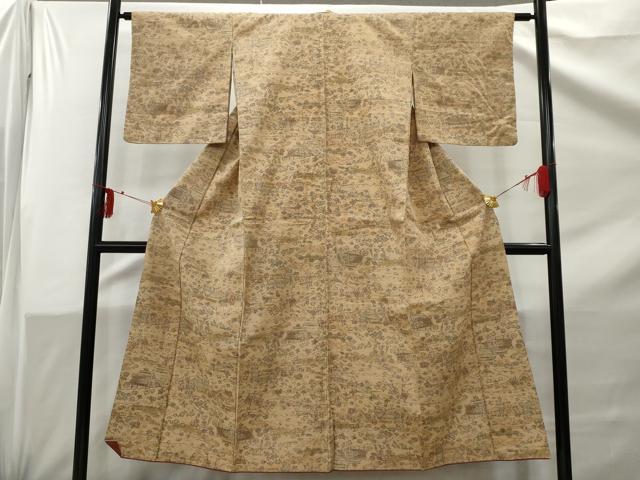 平和屋着物■上質な紬 風景文 正絹 逸品 AAAZ8632nf