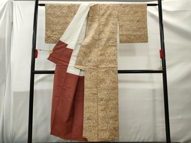 平和屋着物■上質な紬 風景文 正絹 逸品 AAAZ8632nf