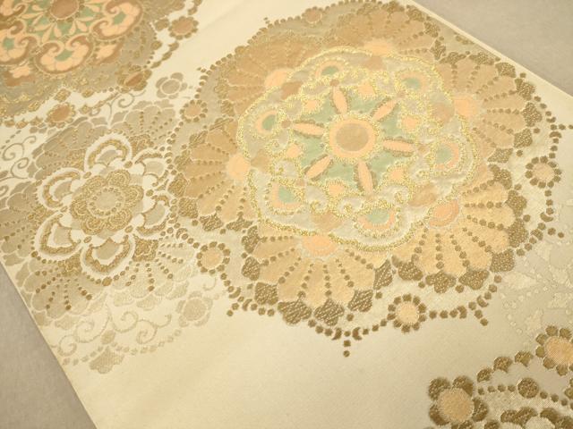 平和屋着物◎六通柄袋帯 正倉院花文 金糸 正絹 逸品 AAAZ8685dt