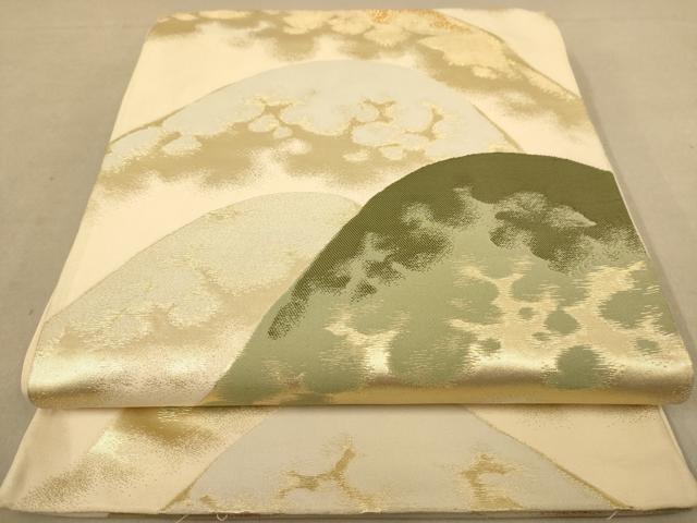 平和屋着物◎六通柄袋帯 遠山文 金糸 正絹 逸品 AAAZ8706dt