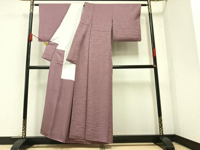 平和屋着物●上質な色無地 霞地紋 鴇浅葱色 正絹 逸品 AAAZ8869ph