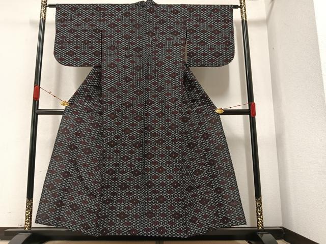 平和屋着物●久留米絣 単衣 菱文 綿 逸品 AAAZ8872ph