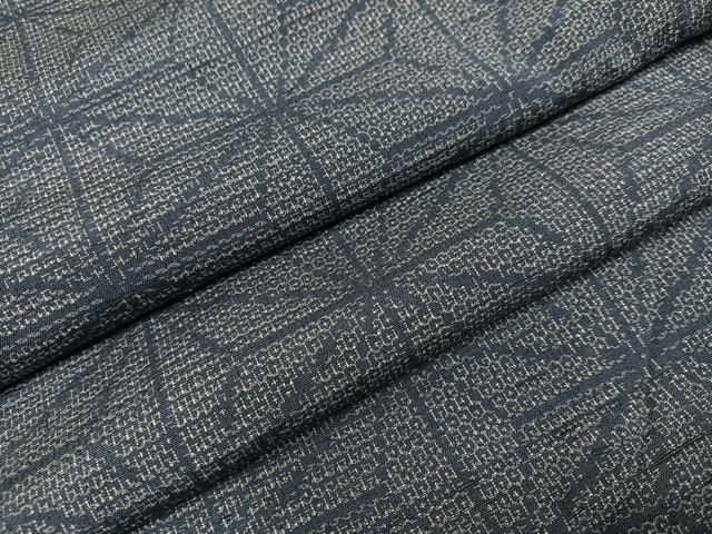 平和屋着物●結城紬 100亀甲 麻の葉文様 正絹 逸品 AAAZ8877ph