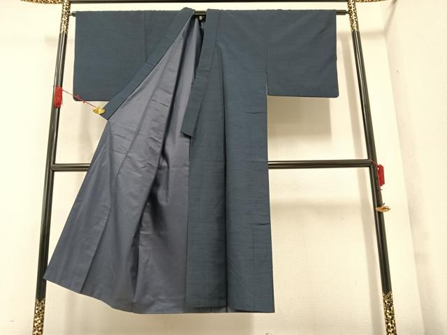 平和屋着物●男性 紬 アンサンブル 色無地 褐返し色 正絹 逸品 AAAZ8902ph