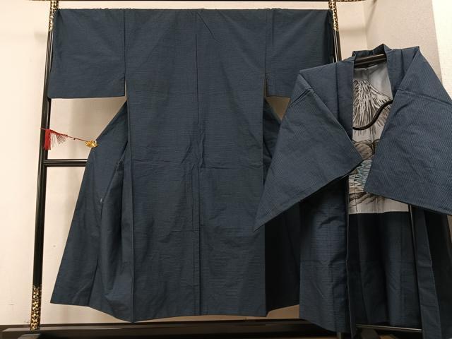平和屋着物●男性 紬 アンサンブル 正絹 逸品 AAAZ8903ph