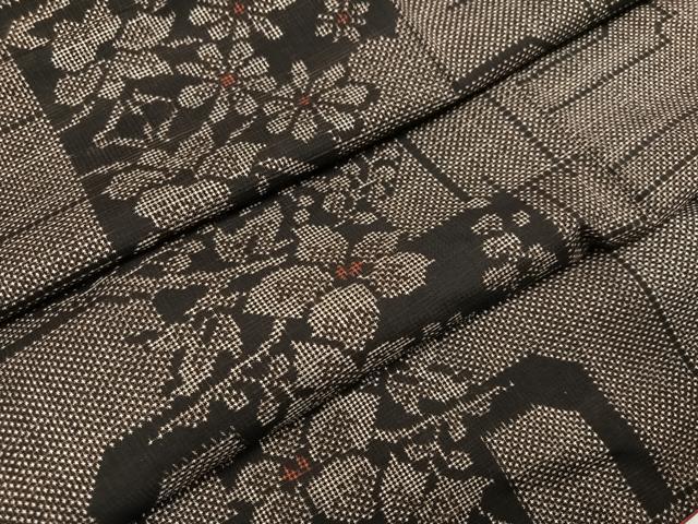 平和屋着物●本場大島紬 一元絣 枝花文 正絹 逸品 AAAZ8908ph