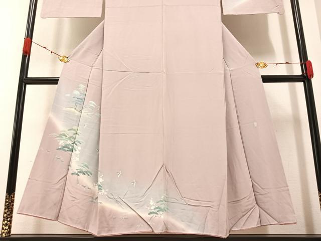平和屋着物●十日町友禅 女流作家 遠田藤舟 訪問着 松竹梅飛鳥文 暈し染め 正絹 逸品 AAAZ8918ph