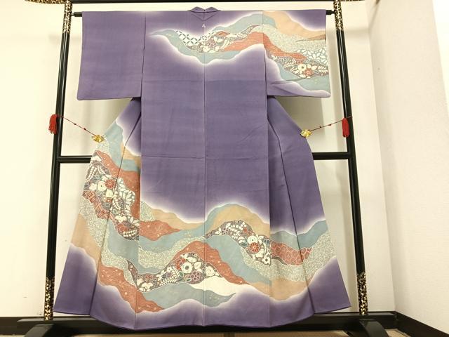 平和屋着物●訪問着 草花文 暈し染め 金彩 正絹 逸品 AAAZ8919ph