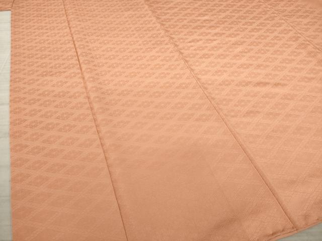 平和屋着物●上質な色無地 麻の葉菱地紋 東雲色 正絹 逸品 AAAZ8930ck
