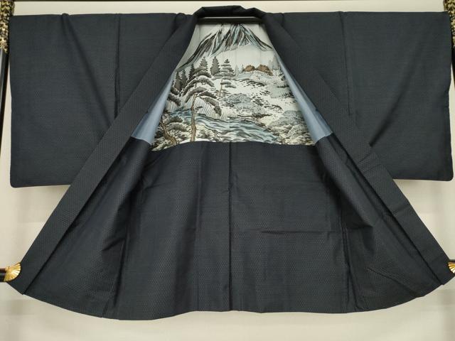 平和屋着物●男性 紬 アンサンブル 亀甲絣 正絹 逸品 AAAZ8941ck
