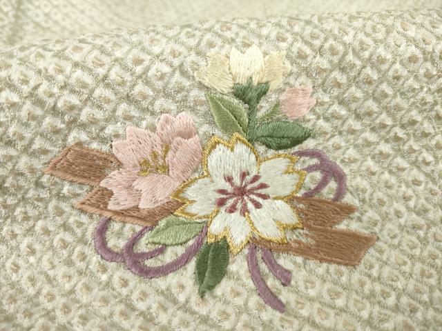 平和屋着物●訪問着 総絞り 総刺繍 花筏文 暈し染め 金糸 正絹 逸品 AAAZ8951ck