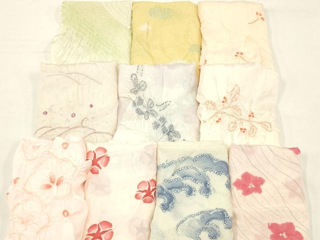 平和屋着物*夏物 和装小物 帯揚げ10枚 部分絞り 柄絞り 全て正絹 逸品 AAAZ8995ay