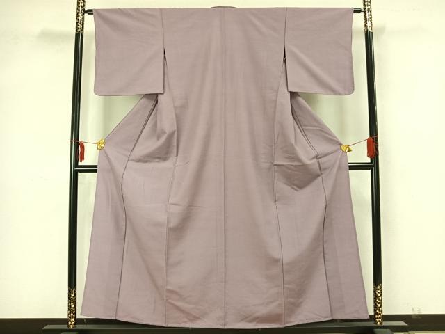 平和屋着物▽上質な紬 単衣 色無地 紅藤色 正絹 逸品 未使用 AAAZ9006fy