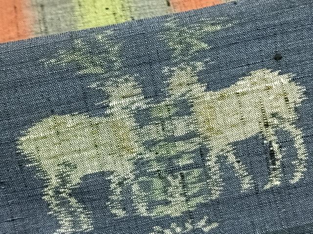 平和屋着物▽上質な紬 単衣 横段文 正絹 逸品 未使用 AAAZ9007fy