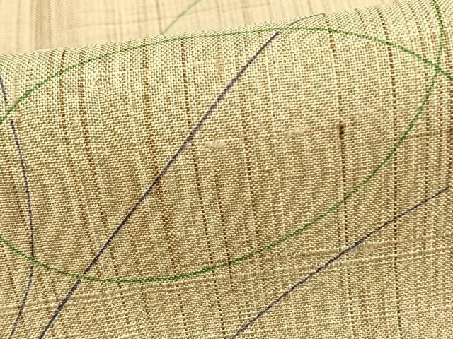 平和屋着物▽染織の名門 しょうざん 生紬 単衣 抽象文様 さが美扱い 証紙付き 正絹 逸品 AAAZ9016fy