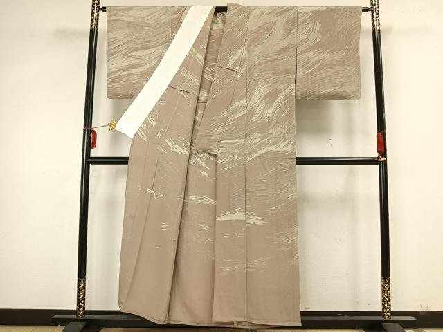 平和屋着物▽ファッションブランド CELINE セリーヌ 訪問着 単衣 霞文 金彩 正絹 逸品 AAAZ9018fy