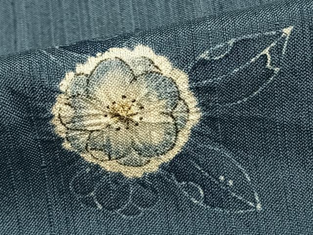 平和屋着物▽上質な紬 単衣 辻が花 正絹 逸品 AAAZ9023fy