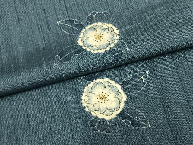 平和屋着物▽上質な紬 単衣 辻が花 正絹 逸品 AAAZ9023fy