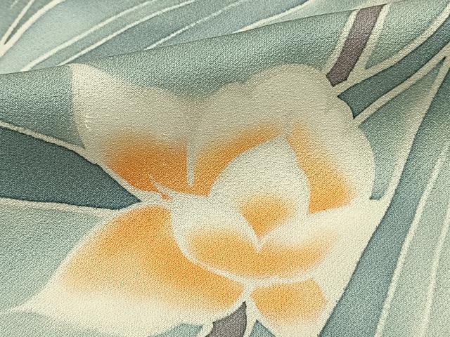 平和屋着物▽上質な小紋 単衣 草花文 暈し染め 正絹 逸品 AAAZ9025fy