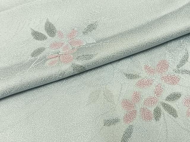 平和屋着物▽上質な小紋 単衣 草花文 正絹 逸品 AAAZ9026fy