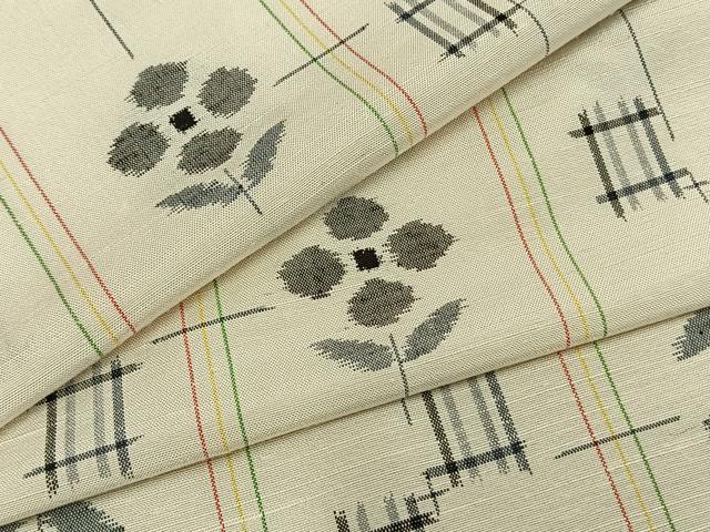 平和屋着物▽上質な紬 単衣 花間道 正絹 逸品 AAAZ9027fy