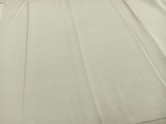 平和屋着物▽上質な色無地 単衣 よろけ縞 白花色 正絹 逸品 未使用 AAAZ9035fy