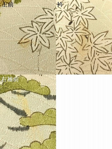 平和屋着物▽上質な小紋 単衣 草花文 正絹 逸品 AAAZ9062fy